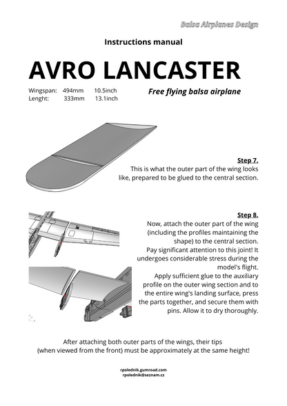 AVRO LANCASTER  (DXF FOR LASER + PDF INSTRUCTION)