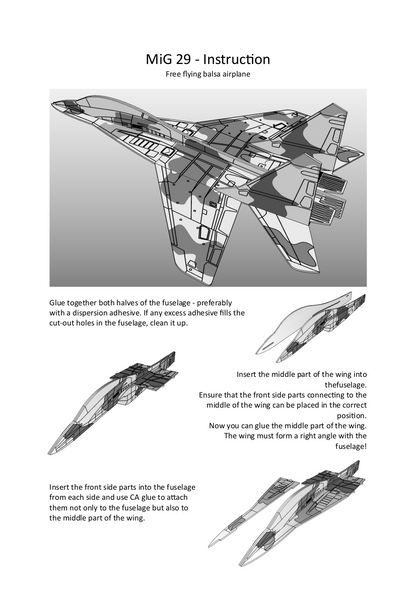 MIG 29 (DXF FOR LASER + PDF INSTRUCTION)