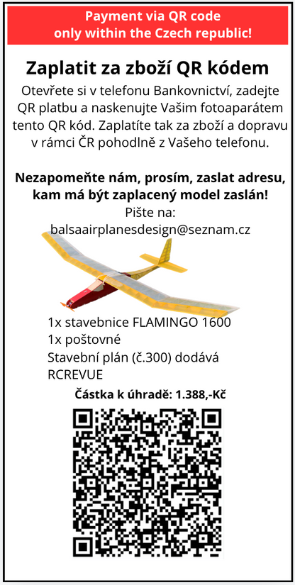 FLAMINGO 1600  (SADA LASEROVANÝCH DÍLŮ, PLÁN PRODÁVÁ RC REVUE)