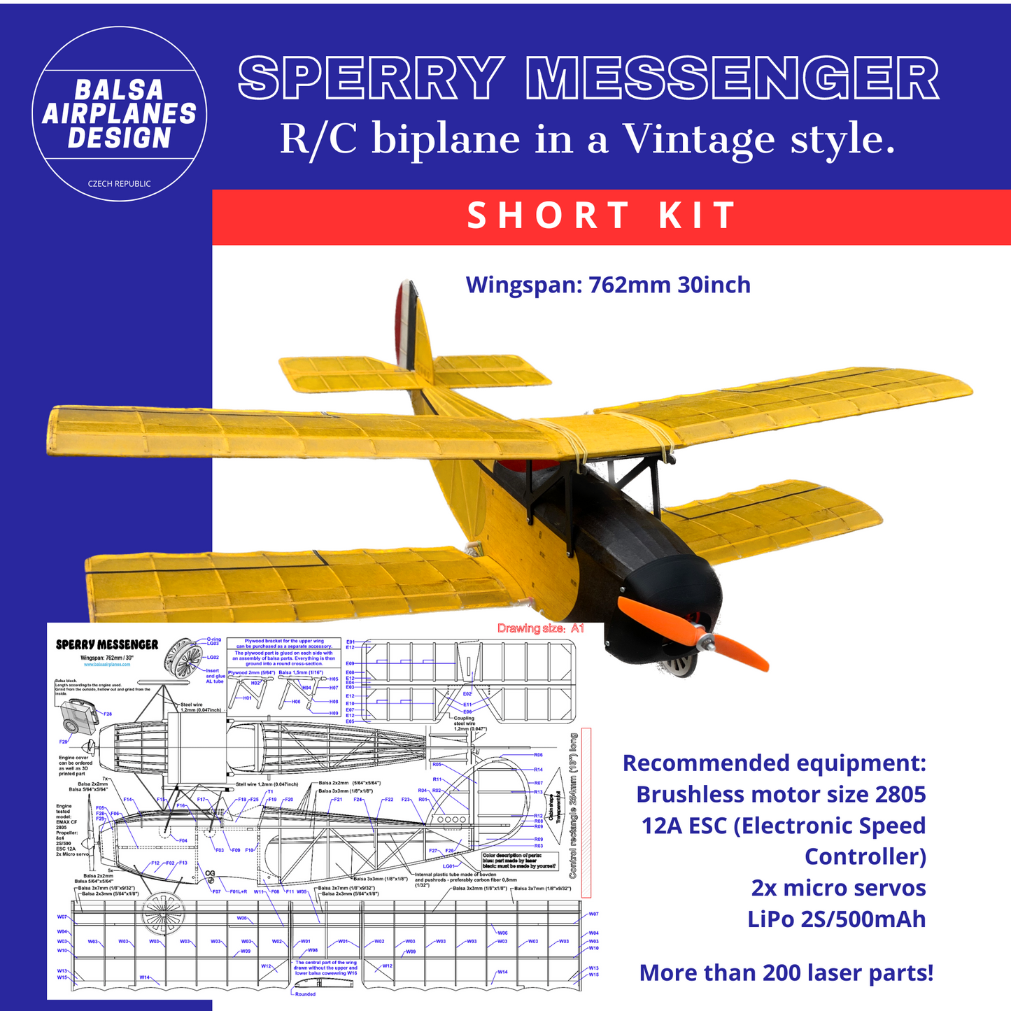 SPERRY MESSENGER  (SHORT KIT + PRINTED BUILDING PLAN)