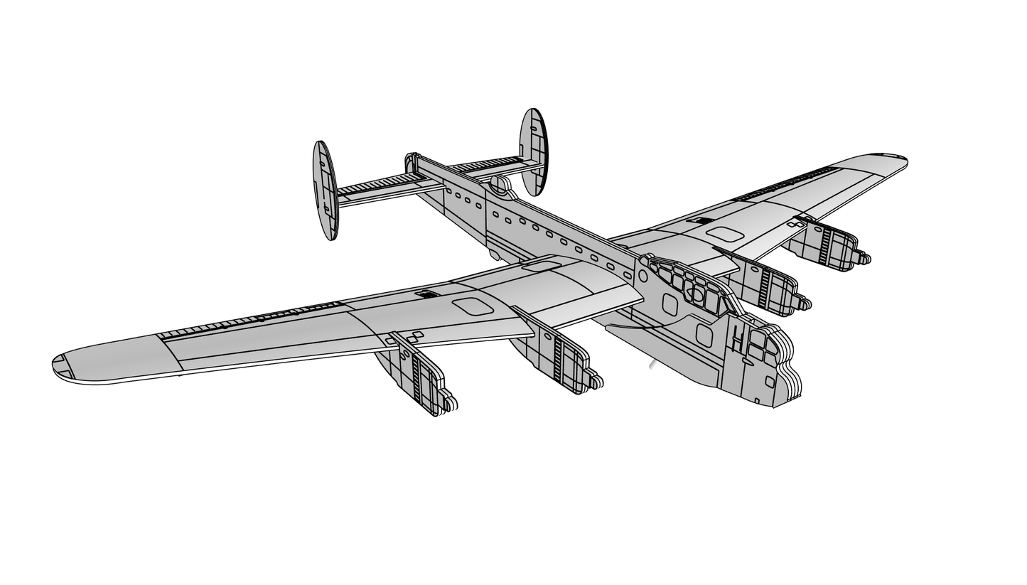 AVRO LANCASTER  (DXF FOR LASER + PDF INSTRUCTION)