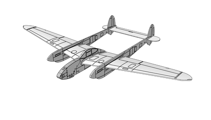 P 38 LIGHTNING  (DXF FOR LASER + PDF INSTRUCTION)